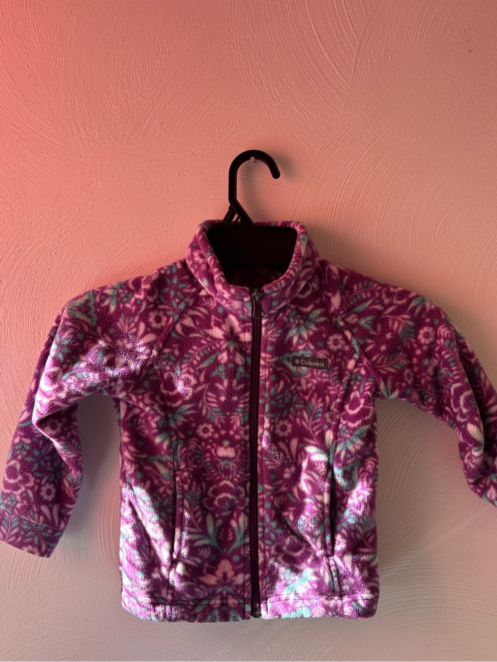 Columbia Kids' Purple Floral Fleece Jacket size 4T